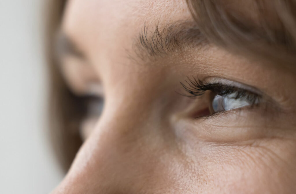 a woman is staring into the distance after her IPL treatment for her dry eye.